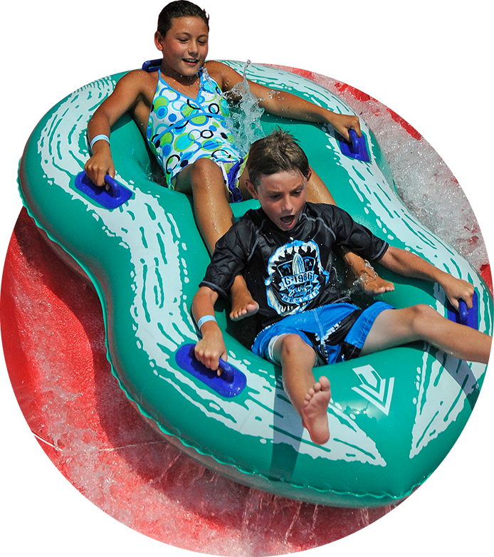 Splash Mountain OC MD Kids On Slide in waterpark